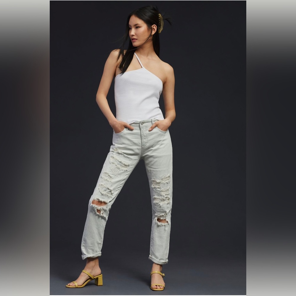 Anthropologie Pilcro Mid-Rise Stretch Slim Boyfriend Jeans - 28